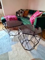 Tables basses gigognes en verre | Nesting glass coffee table