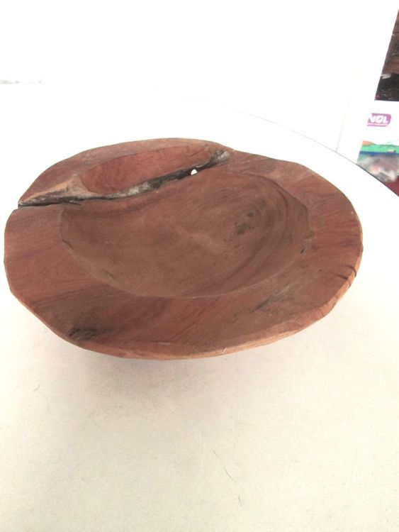 Handgefertigte Holz-Garnschale – 26,7x29,2 Cm, Sechseckig, Für Stricken & Häkeln