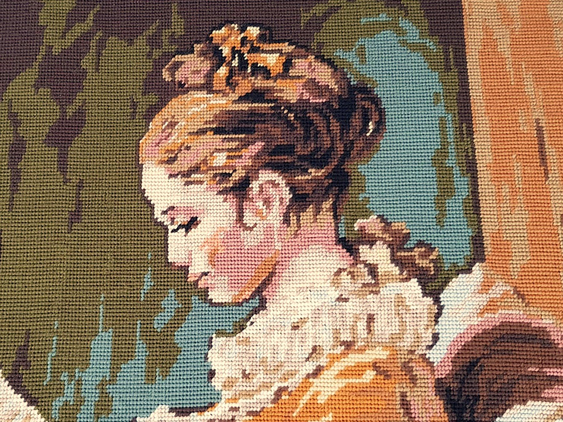 Poster & Bilder: Gobelin Stickbild " Die Lesende" – Gebraucht aus Suhr von Restwert_Suhr 1