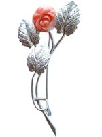 Brosche Silber Koralle