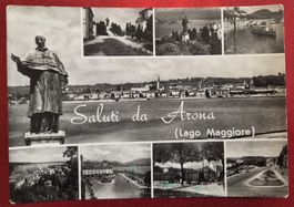 Arona Lago Maggiore mit Statue 1959