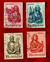 Evangelisten gestempel Nr.381/ 382/ 383/ 384  