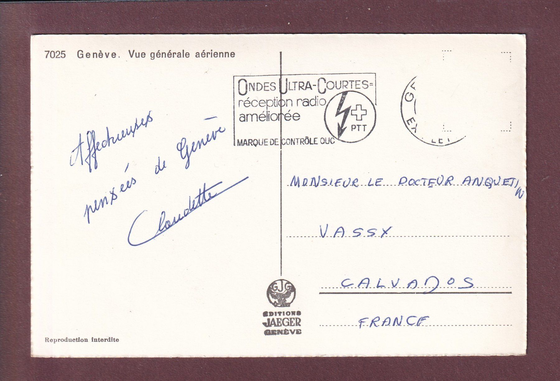 Cartes postales: GENEVE - Vue aérienne – D'occasion à Pully par nicecards 1