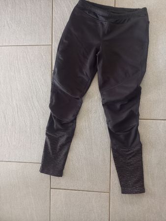 Damen Laufhose schwarz mit Reissverschluss Grösse S