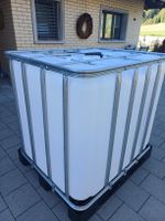 IBC Wassertank 1000 Liter auf Kunststoffpalette sauber