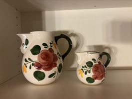 Keramik Krug und Milchkännchen