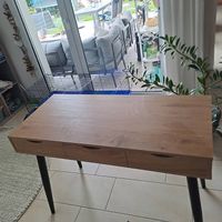 Schreibtisch mit 3 Schubladen, Holzoptik