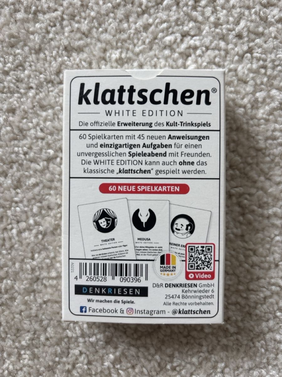Giochi: Klattschen White Edition Trinkspiel – Usato da Zürich venduto da seeleu 1