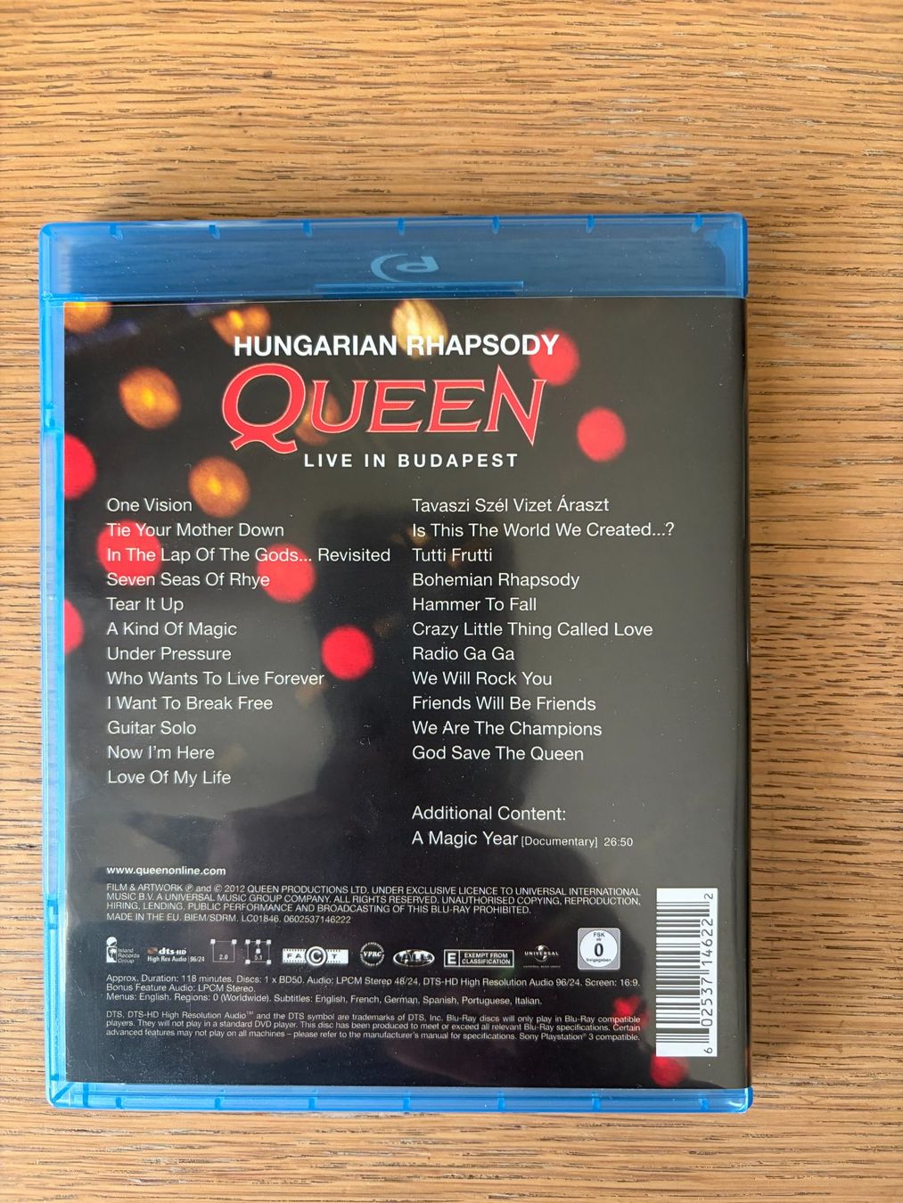 Alle DVDs: BLU RAY QUEEN LIVE IN BUDAPEST – Gebraucht aus Geneve von tigre69 1