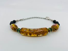 Schönes Armband mit Glasperlen (Karabiner-Verschluss)