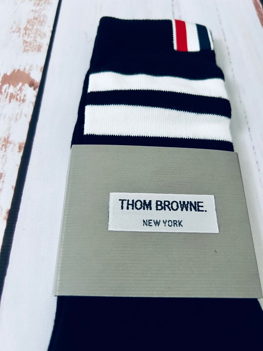 Calze: Socken Stripe Mid-Calf Men Socks THOM BROWNE – Nuovo e nell'imballaggio originale da Zürich venduto da Ferienan 2