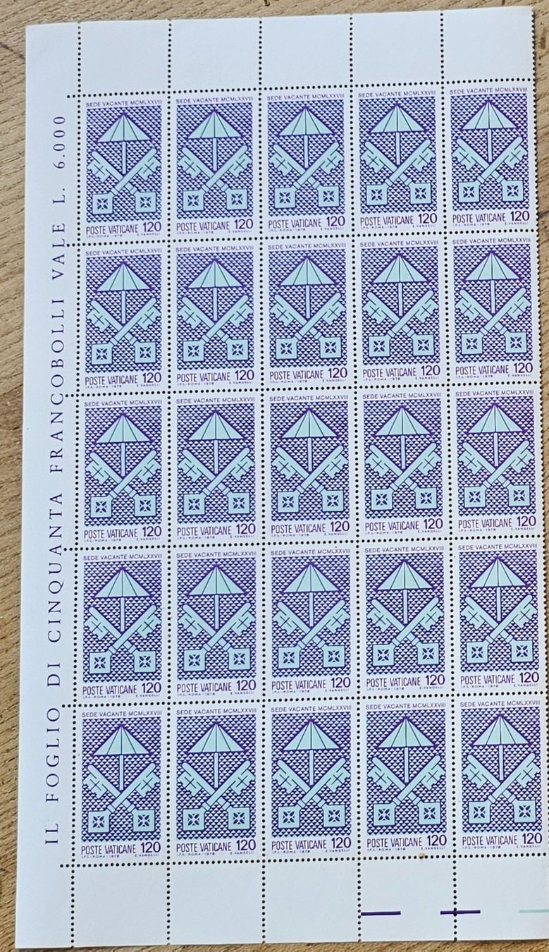 Tutti i francobolli: VATIKAN 25 Marken Bogen ** "Sede vavante" 1978 – Nuovo (secondo la descrizione) da Les Valettes venduto da Nuba1