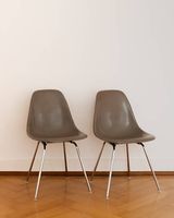 2 x Eames Fiberglass Side Chair | Herman Miller | Greige