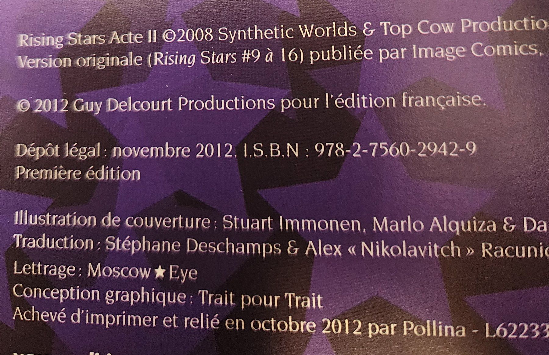Comics: Rising Stars N 2 E.O. (T.T.B.E.)  Acte II – Gebraucht aus Prévonloup von bitume1975 1