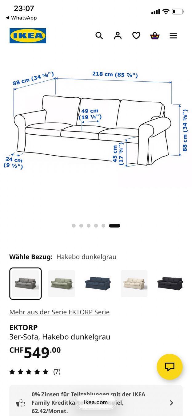 Ikea Sofas: Ikea Ektorp Sofa in top Zustand – Gebraucht aus Turgi von an_what5 2