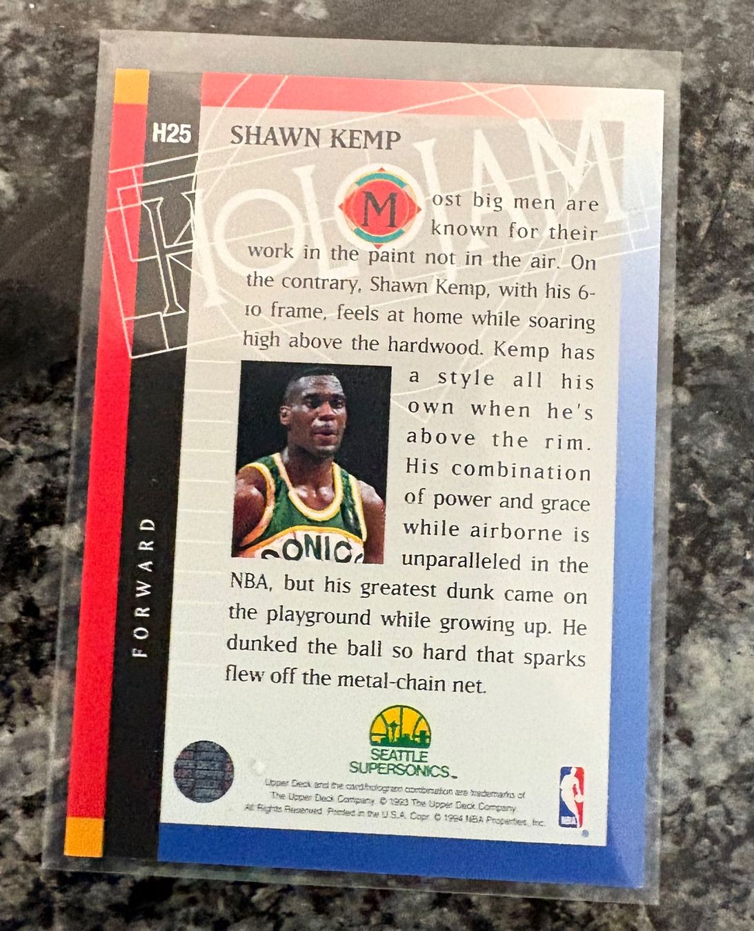 Nba Cartes à collectionner: NBA Shawn Kemp Upper Deck Holojam Card – Neuf (Voir description) à Muttenz par joba23 1