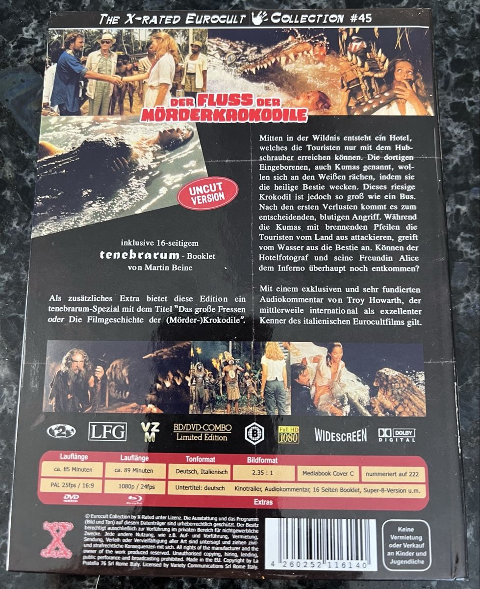 Tutti i DVDs: Der Fluss der Mörderkrokodile 2 Disc Mediabook – Nuovo (secondo la descrizione) da Buckten venduto da Dominoluna 1