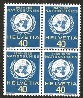Schweiz Dienstmarken Nations Unies postfrisch Viererblock