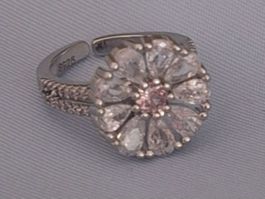 Vintage Silberring mit.Rosa Stein