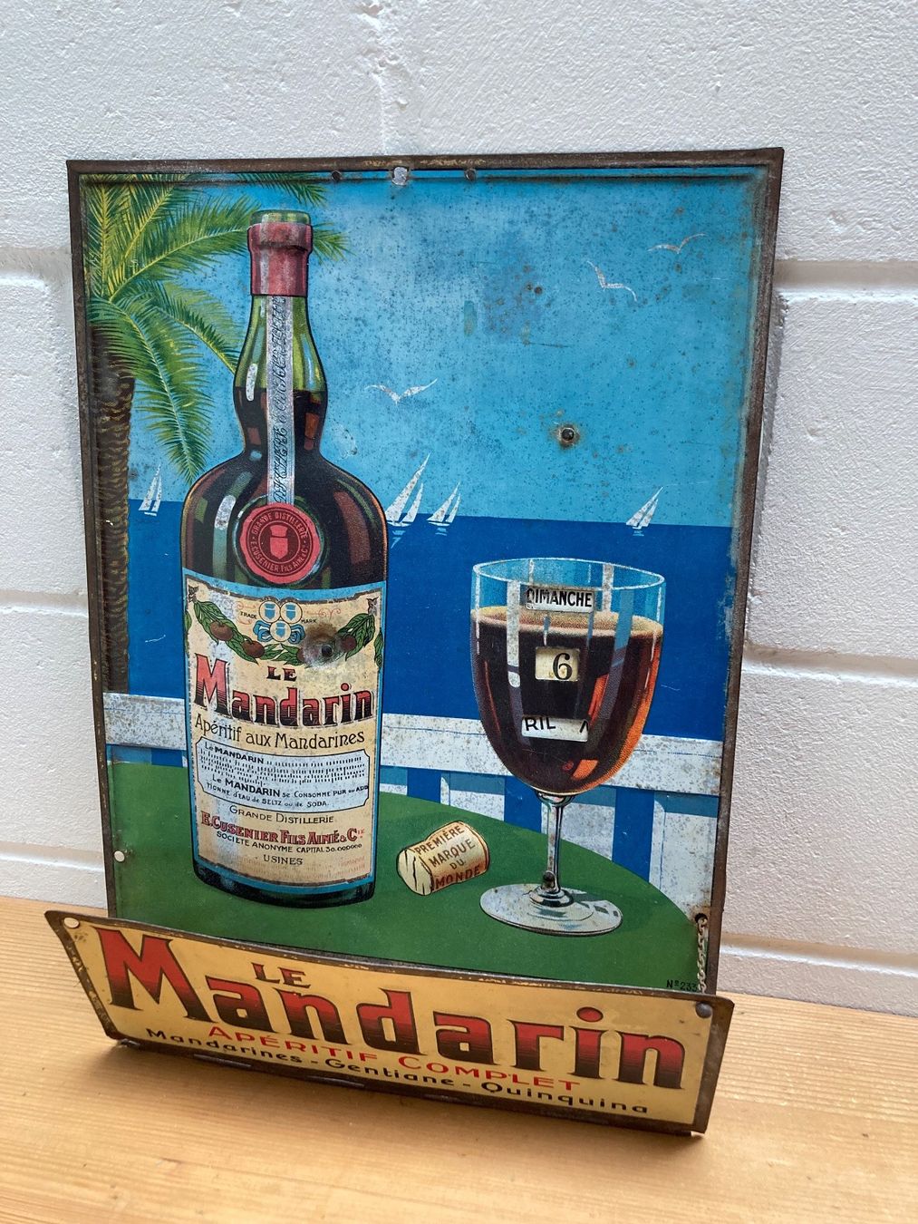 Insegne: Antikes Blechschild mit Kalender ! – Usato da Lyss venduto da Marylinn58 1