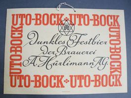 🔴 Brauerei HÜRLIMANN Bier UTO-BOCK dunkles Festbier 1951 🔴