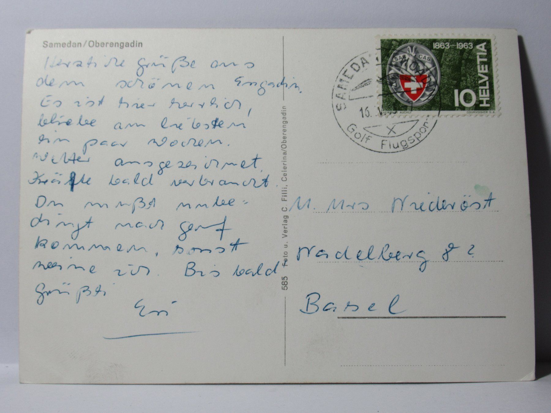 Cartes postales: Samedan , Kirche  1965 – D'occasion à Grenchen par Bluemchen1900 2