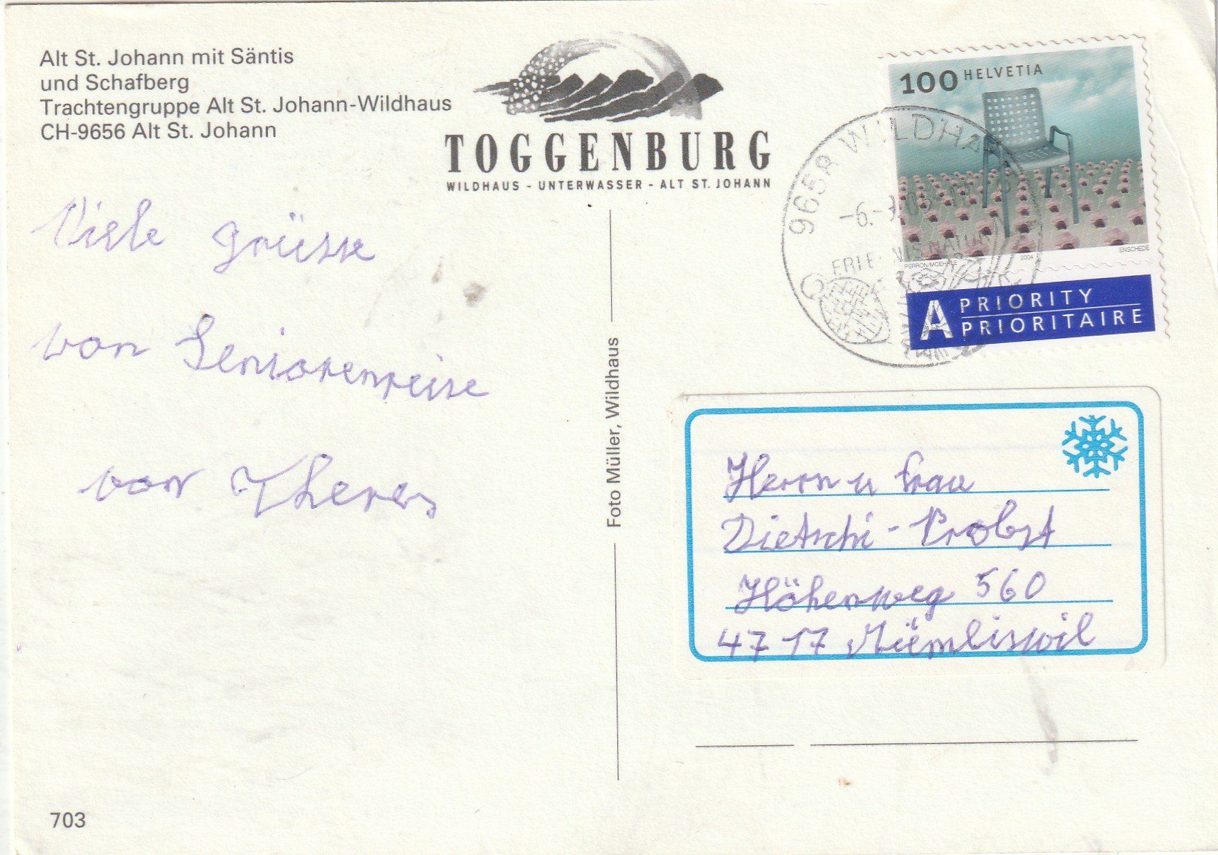 Ansichtskarten: Trachtengruppe Alt ST. Johann – Gebraucht aus Lumbrein von made02 1
