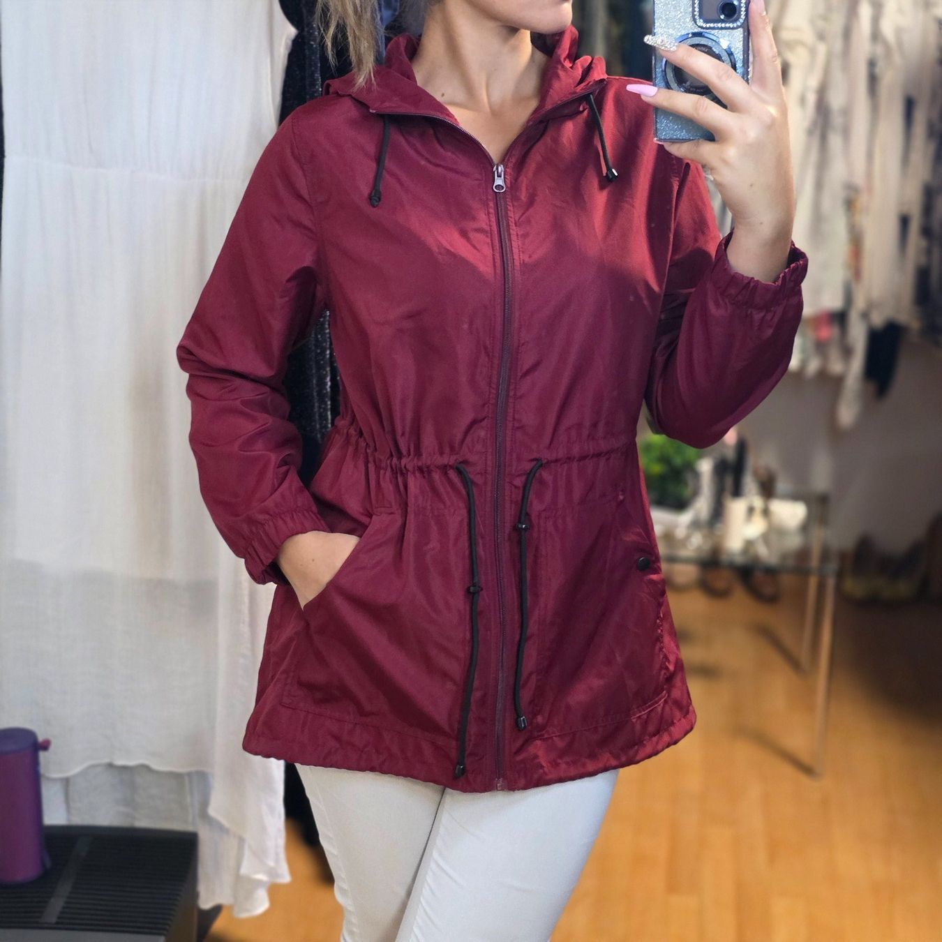 Primark Giacche: Primark Übergangsjacke Bordeaux Gr. S/M Leicht – Usato da Wald ZH venduto da CapLux 4