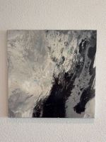 Original Acryl Pouring Bild 70 × 70 cm – Unikat in Schwarz/G