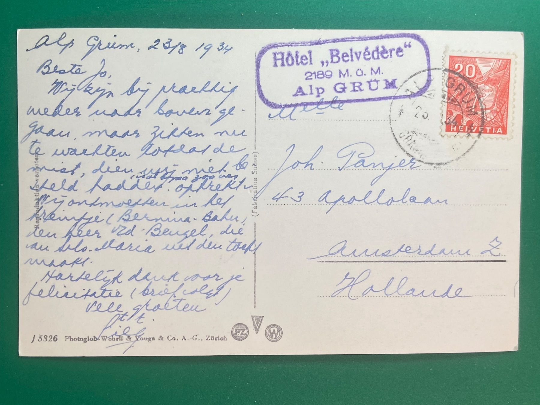 Cartes postales: Berninabahn - Restaurant Belvédère – D'occasion à Steg VS par danwer74 1
