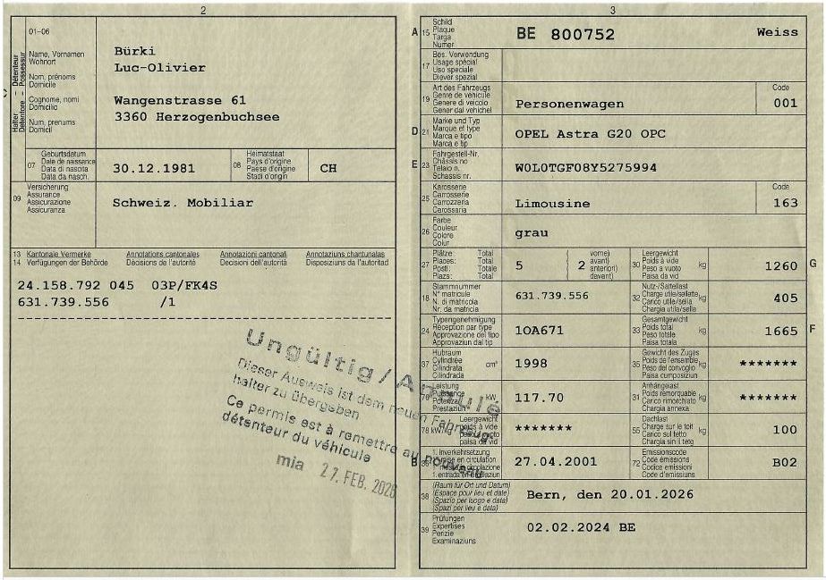 Opel Automobili: Opel Astra G20 OPC – Usato da Busswil b.Melchnau venduto da lemmyfreakluc 6