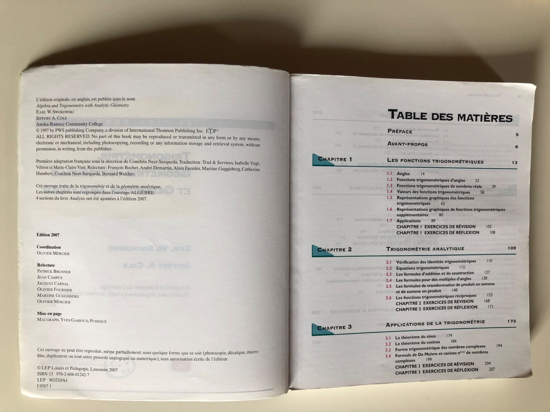 Bücher: Trigonometrie Géometrie Vectorielle et Géometrie Analytique – Gebraucht aus St-Aubin FR von Tiweety 5