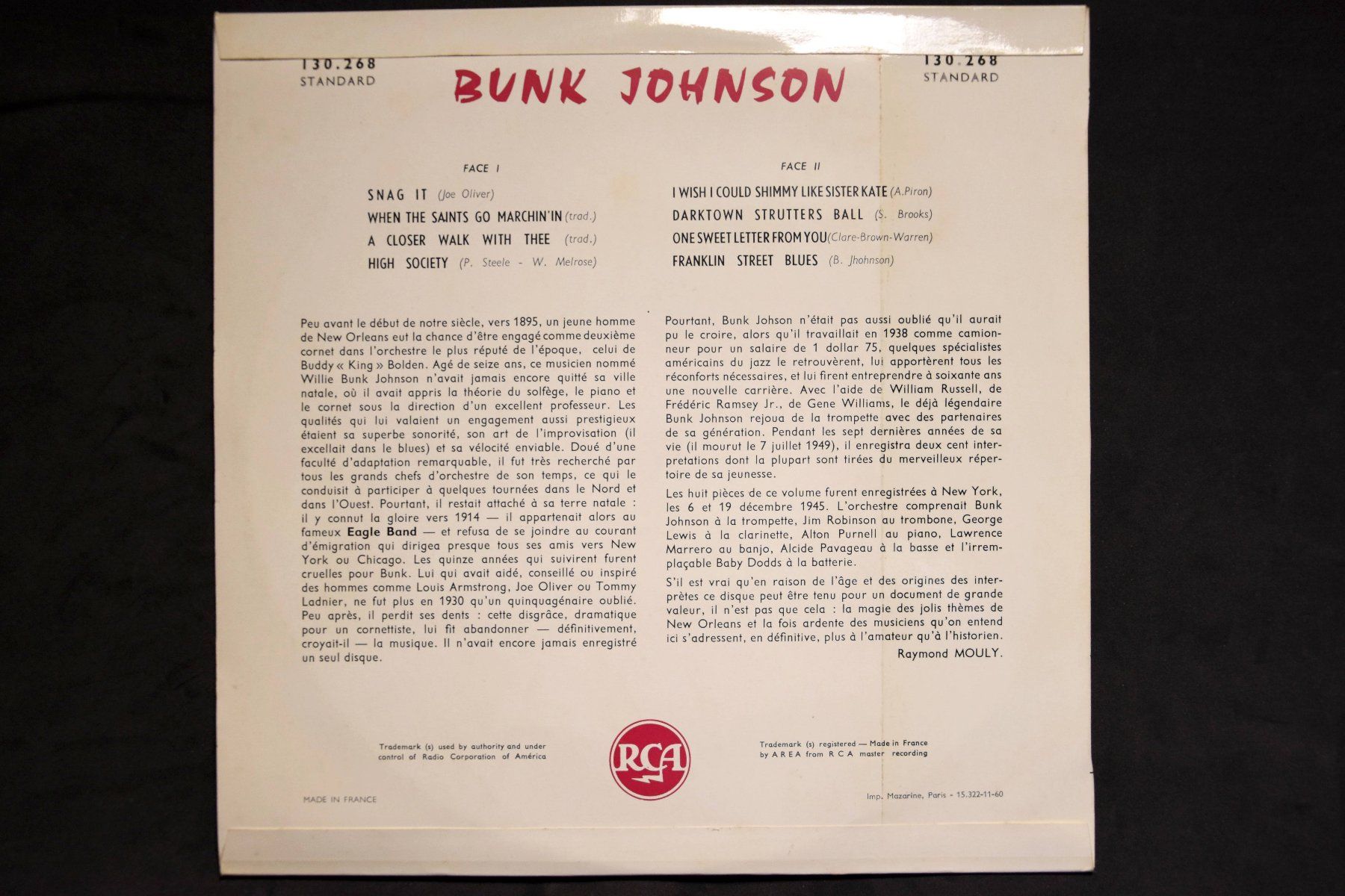 Dischi in vinile: Bunk Johnson - Bunk Johnson – Usato da Belmont-sur-Yverdon venduto da ag97 1