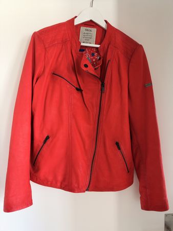 Cecil Lederjacke Damen rot Veloursleder
