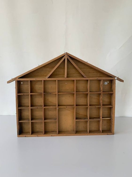 Tassenregal Holz Setzkasten 12 Fächer – 39,5x29,5x7,5 Cm, Vintage Wandregal, Aus Massivholz, Als Tassenhalter & Deko-Box Für Sammlerstücke Wandregal Für Tassen