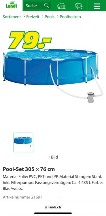 Landi Pool mit diversem Zubehör zum Schnäppchnepreis 1