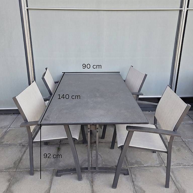 Set di tavolo e panche: Garten-Sitzgruppe mit 4 Stühlen, anthrazit – Usato da Altdorf UR venduto da mic_5vck 2