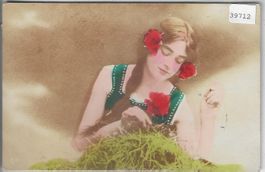 Junge Frau - Femme - coloriert
