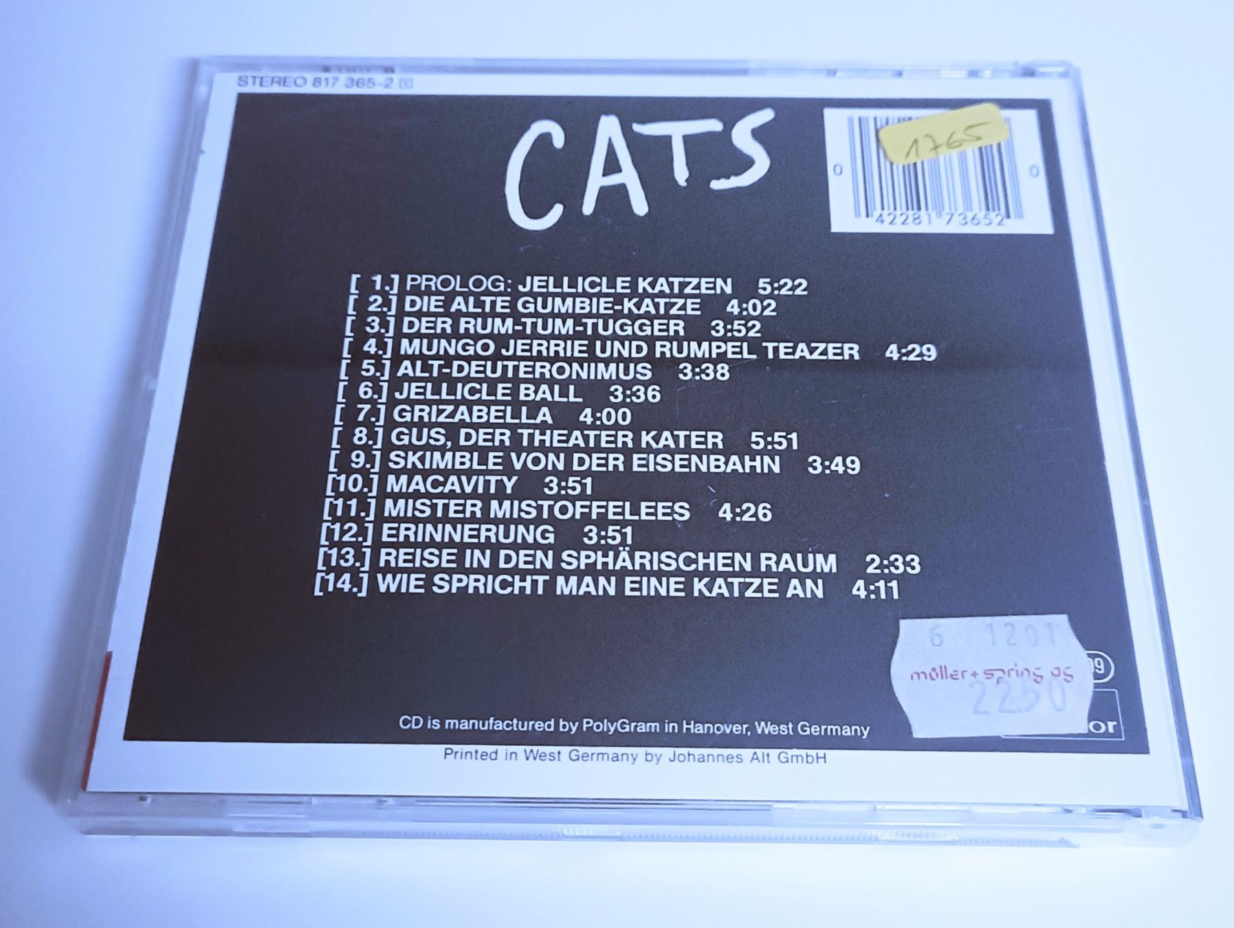 CDs: CD Cats - Deutsche Originalaufnahme - R2 – Gebraucht aus Köniz von Listeningthings 2