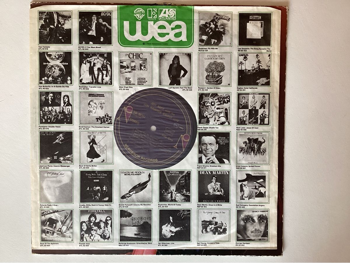 Dischi in vinile: Jeff Beck with Jan Hammer Group Live – Usato da Zürich venduto da Rockbyrd 2