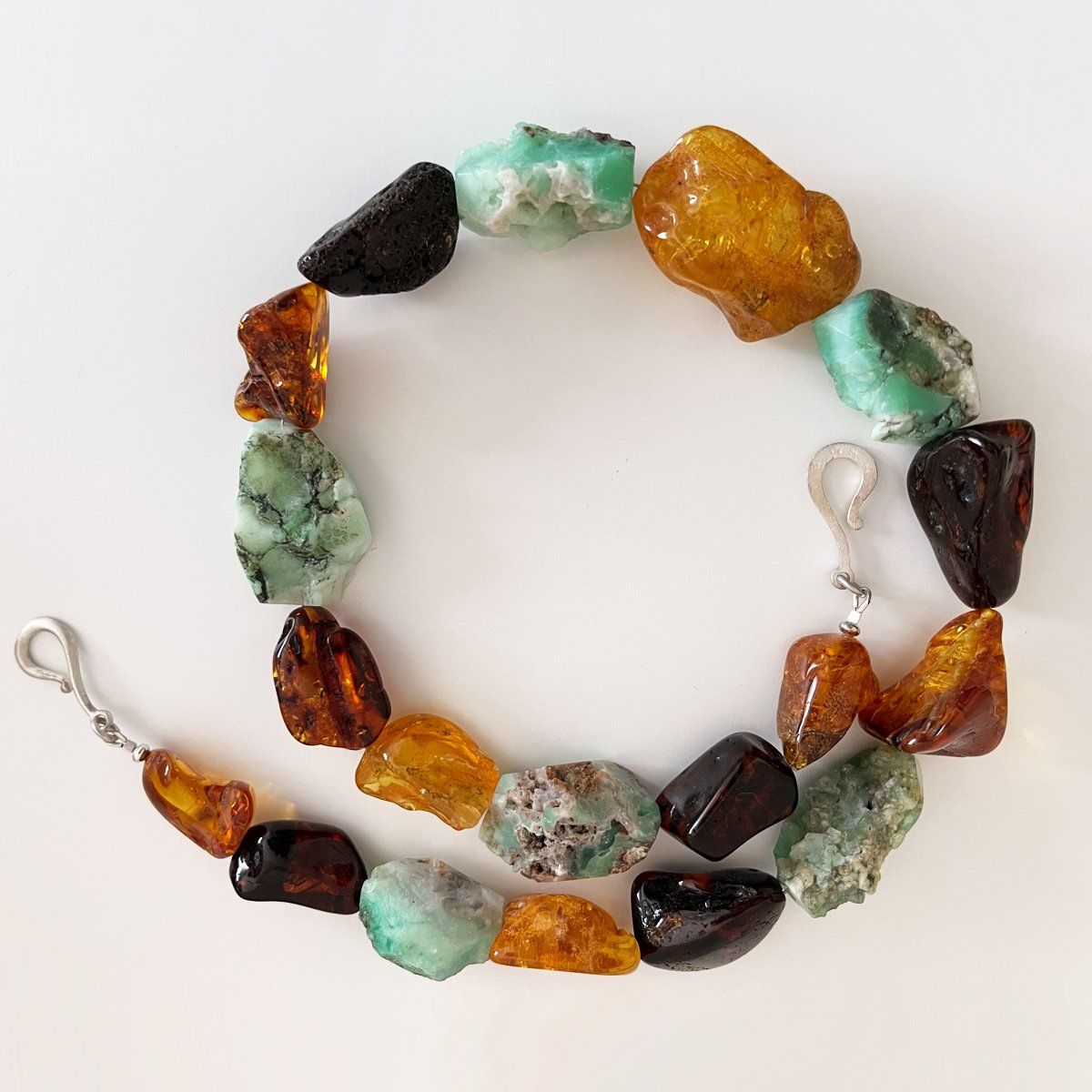 Catenine: Lange Bernstein-Chrysopras Halskette – Nuovo e nell'imballaggio originale da Meilen venduto da Byrd-bijoux 4