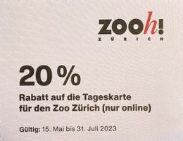 Zoo Zürich 20% Rabattgutschein für Onlinetickets