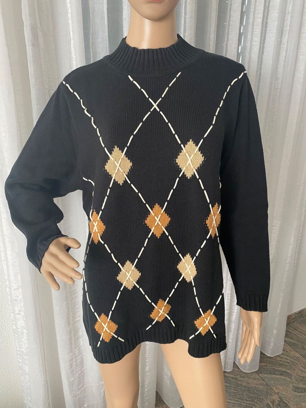 Pullover & Sweatshirts: Extravaganter seltener RHOMBEN Pullover, nero/beige, 44/46 – Neu (gemäss Beschreibung) aus Winkel von ferrari2022 2