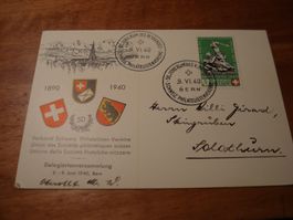 Karte 50 Jahre Verband schweiz. Philatelistenvereine 1940