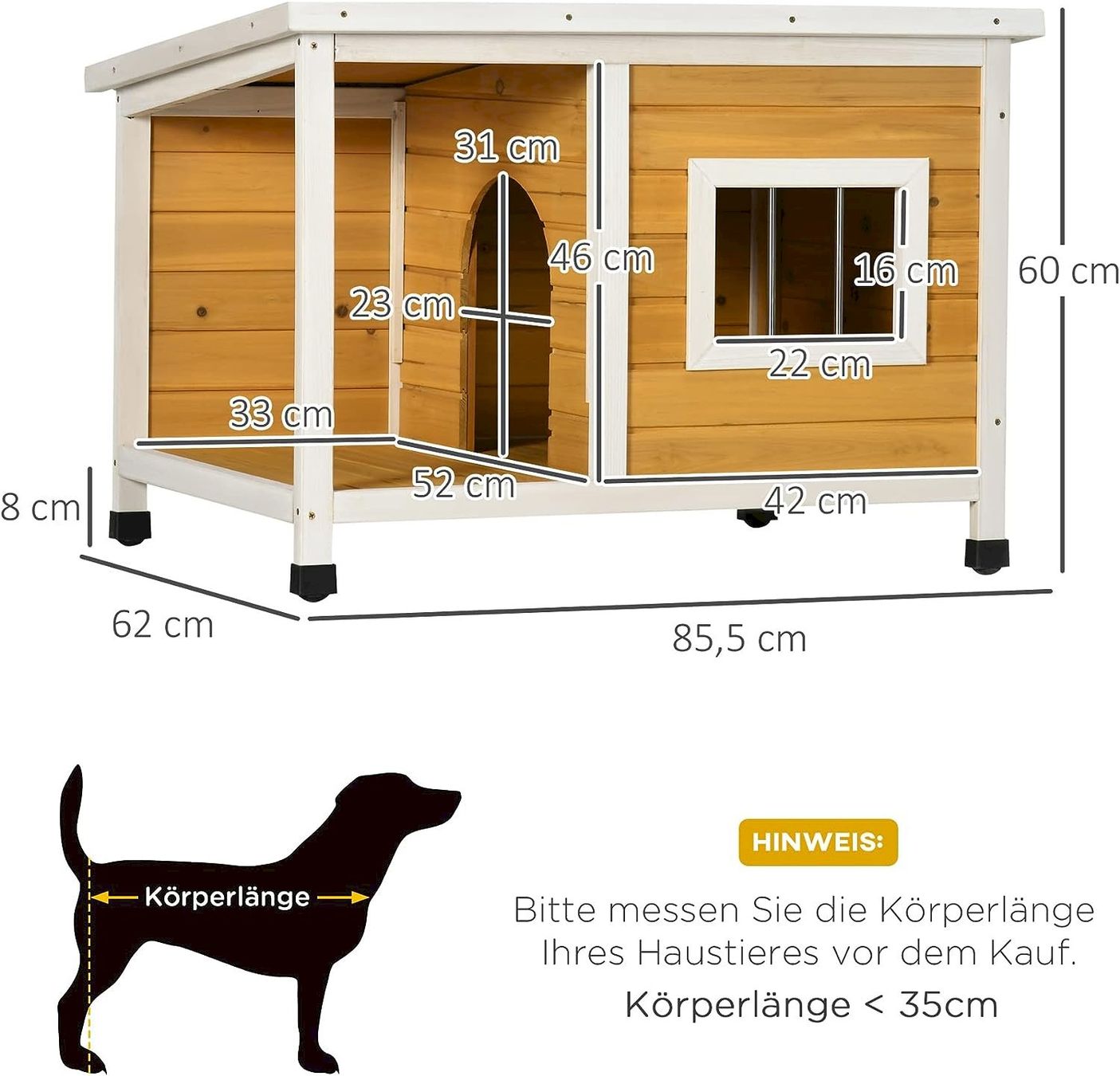 Liege- & Schlafplätze: PawHut Hundehütte mit Veranda – Neu und originalverpackt aus Bottighofen von zaap 3