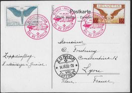 1930 Karte ZEPPELIN Fahrt Genf / Zürich attraktiv Top ab 1.-