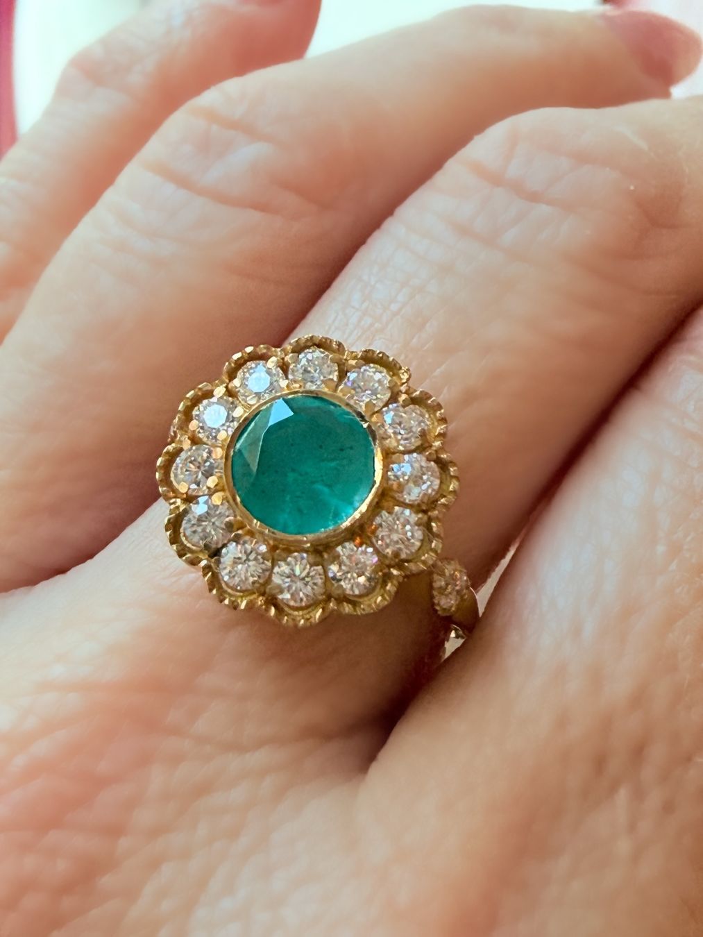 Anelli: Bague émeraude et moissanites – Nuovo e nell'imballaggio originale da St-Maurice venduto da Sandrinette123 1