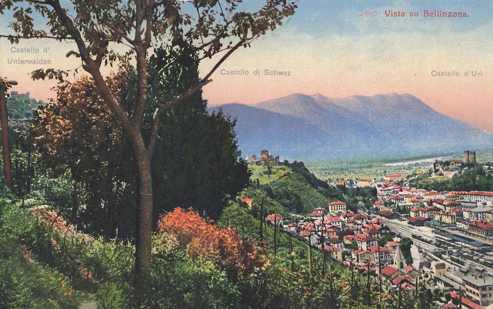 Cartoline postali: Vista su Bellinzona – Usato da Biasca venduto da Blenio71