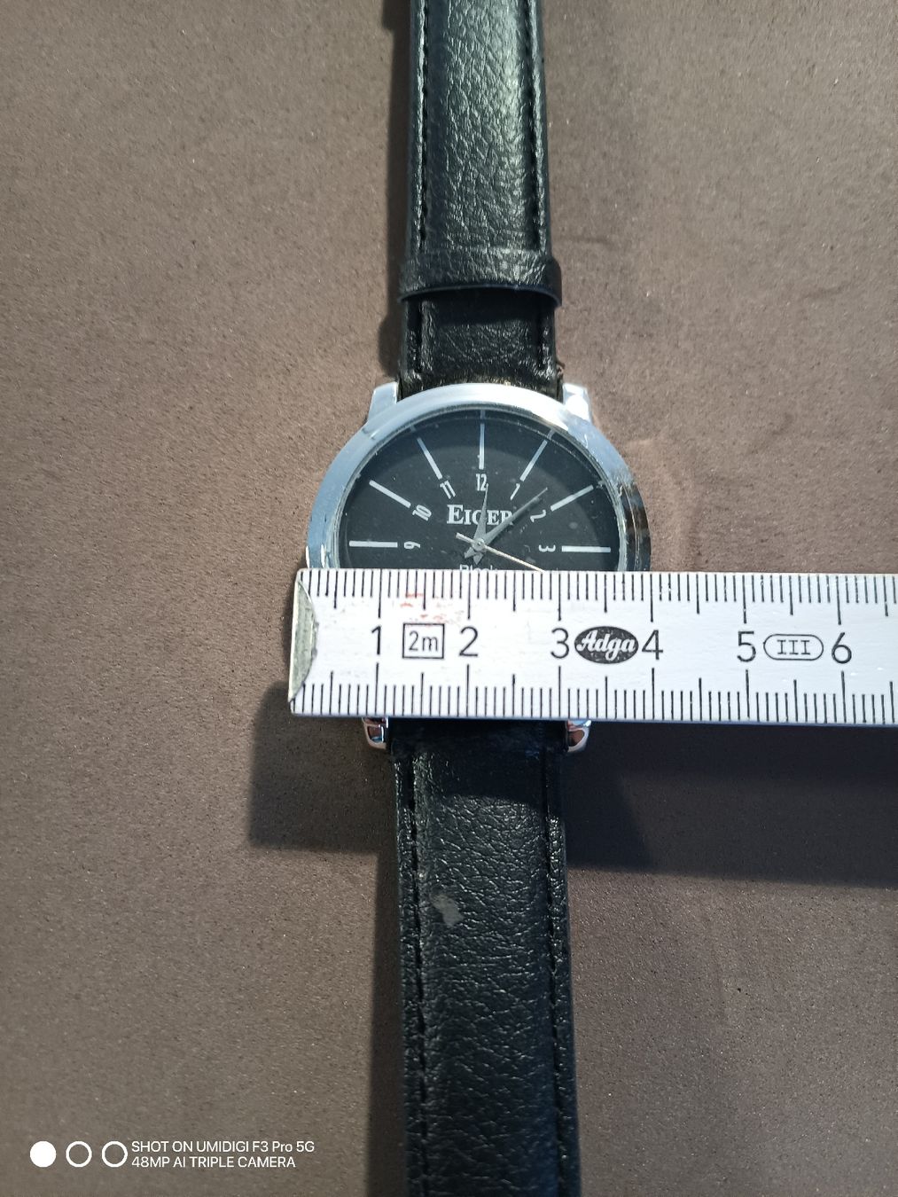Eiger Orologi: Armbanduhr Eiger schwarz Leder Armband gebraucht – Usato da Aarwangen venduto da to-hirschi 2