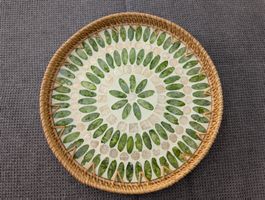 Schönes Dekotablett mit Mosaikmuster, Durchmesser 29cm
